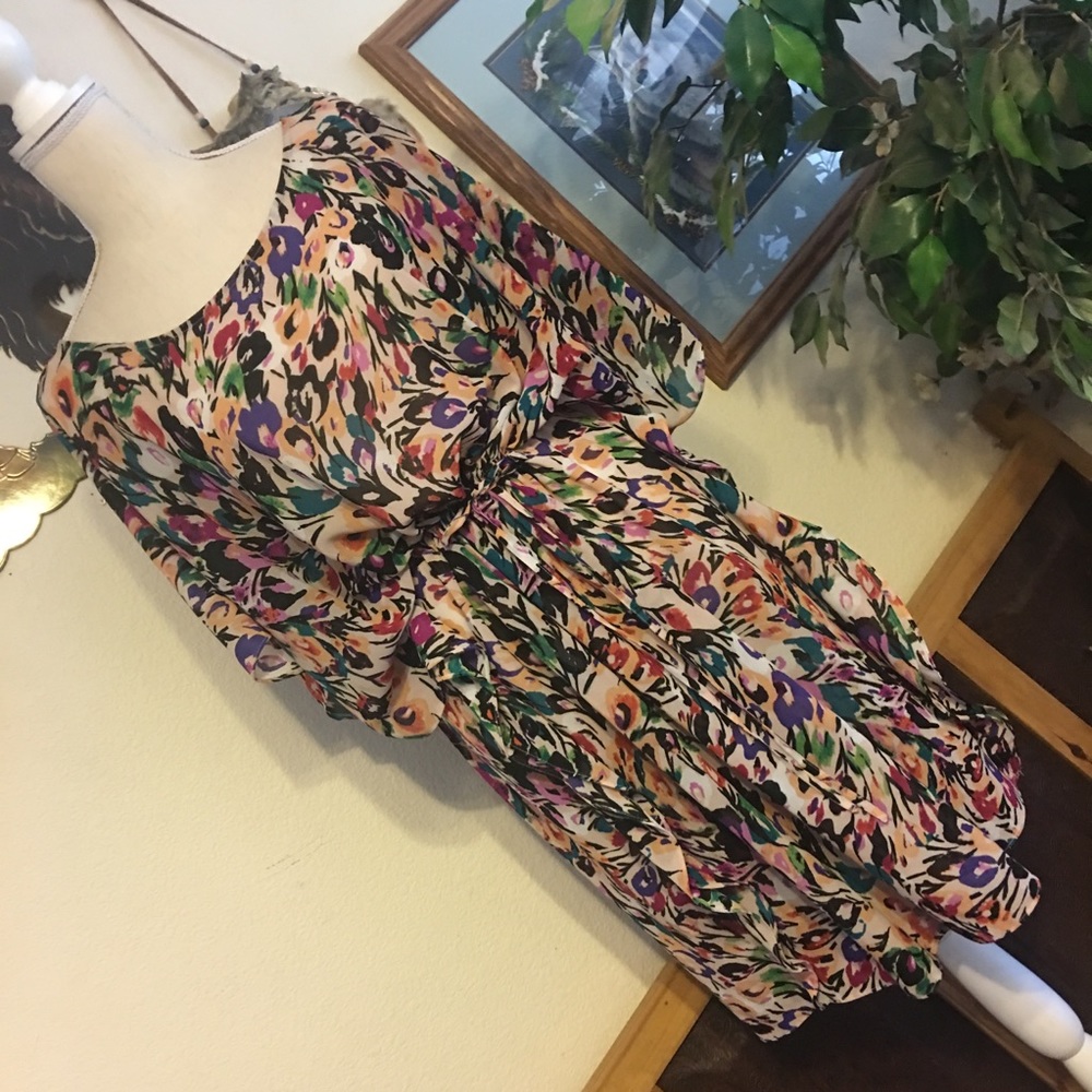 Nicole Miller painting print caftan style dress